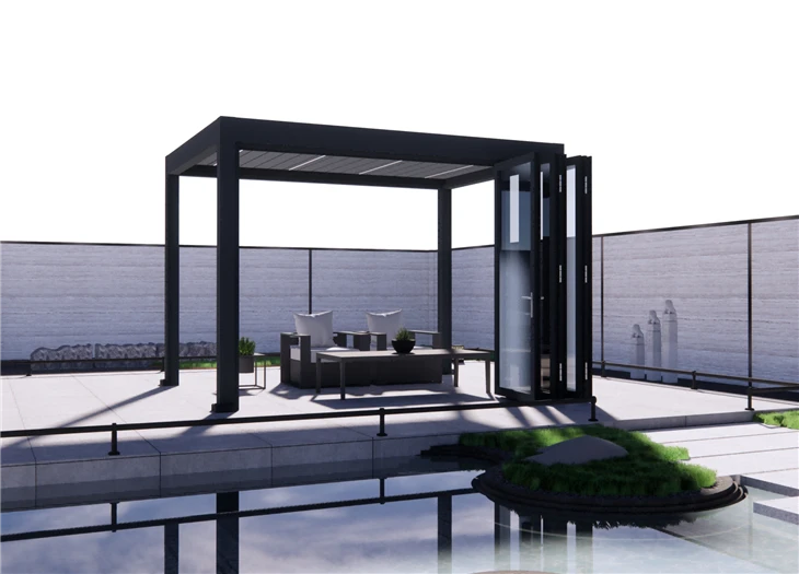 Glass Suite Motorized Aluminum Pergola factory